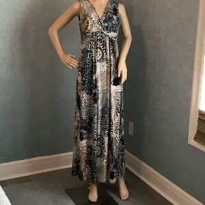 Elegant V-Neck Sleeveless Maxi Dress straight from Hawaii. Made in USA